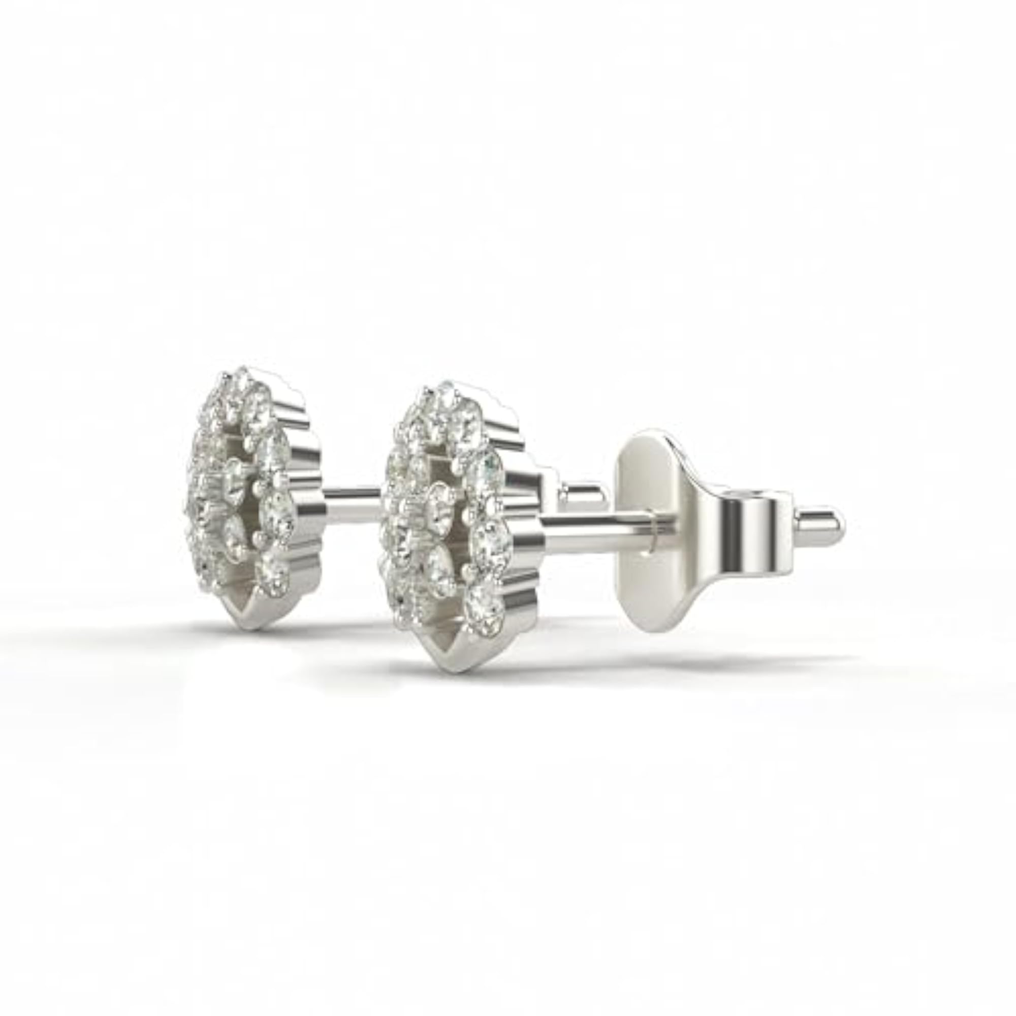 Women's Sterling Silver & Lab Grown Diamond 0.33cts Elegant White Earrings